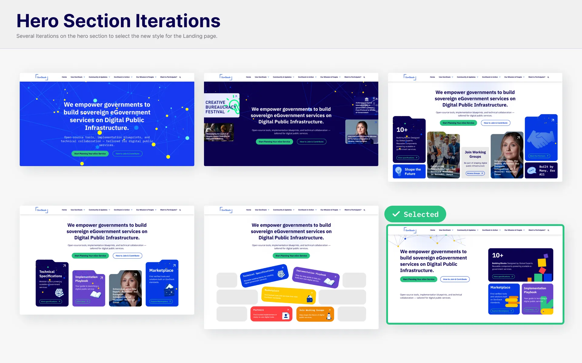 Three hero section approaches tested against the value proposition