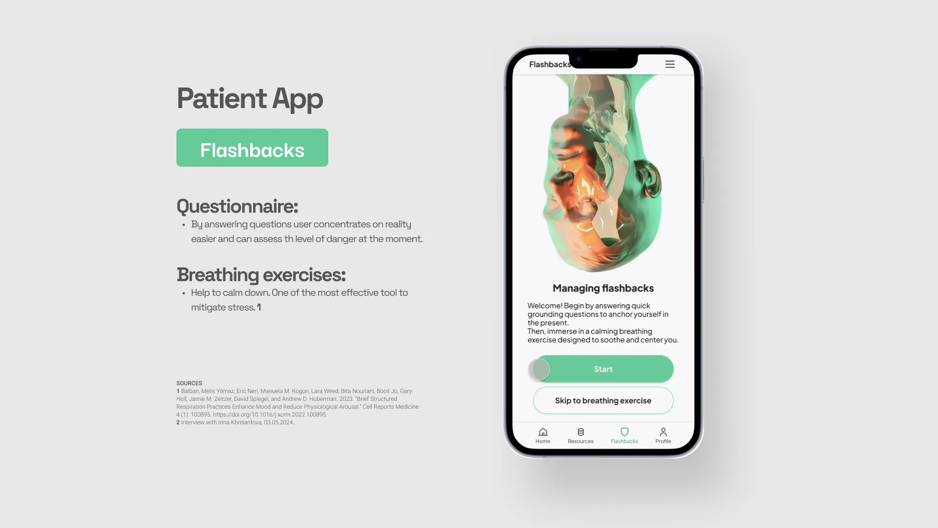 Patient app, between-session exercises